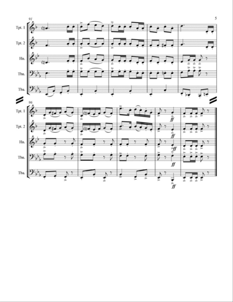 Morning Star Polka (for Brass Quintet) Brass Quintet scores gallery preview page 6