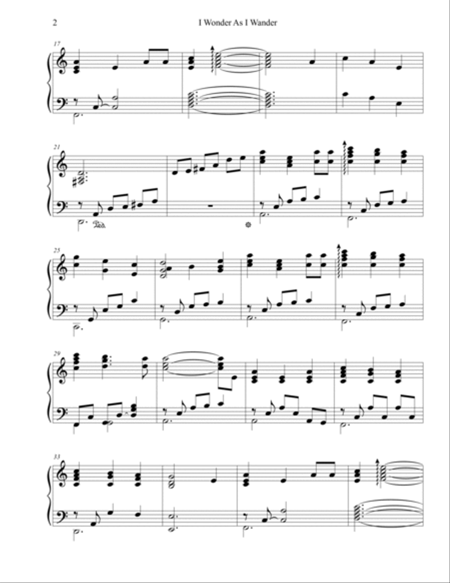 I Wonder As I Wander I Wonder As I Wander Piano Solo scores gallery preview page 3