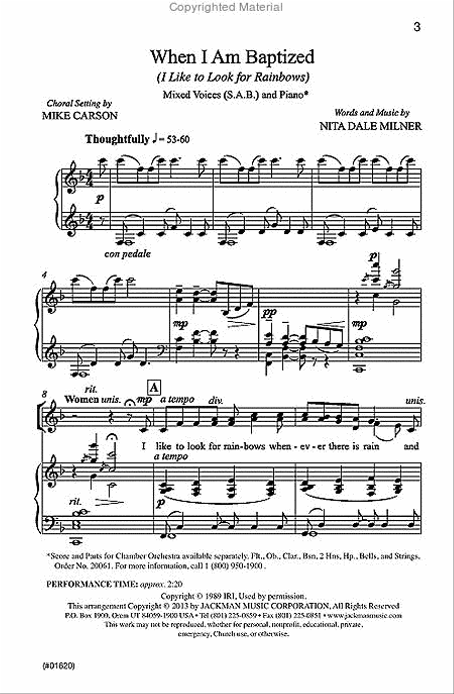 When I Am Baptized (I Like to Look for Rainbows) - SAB 3-Part scores gallery preview page 2