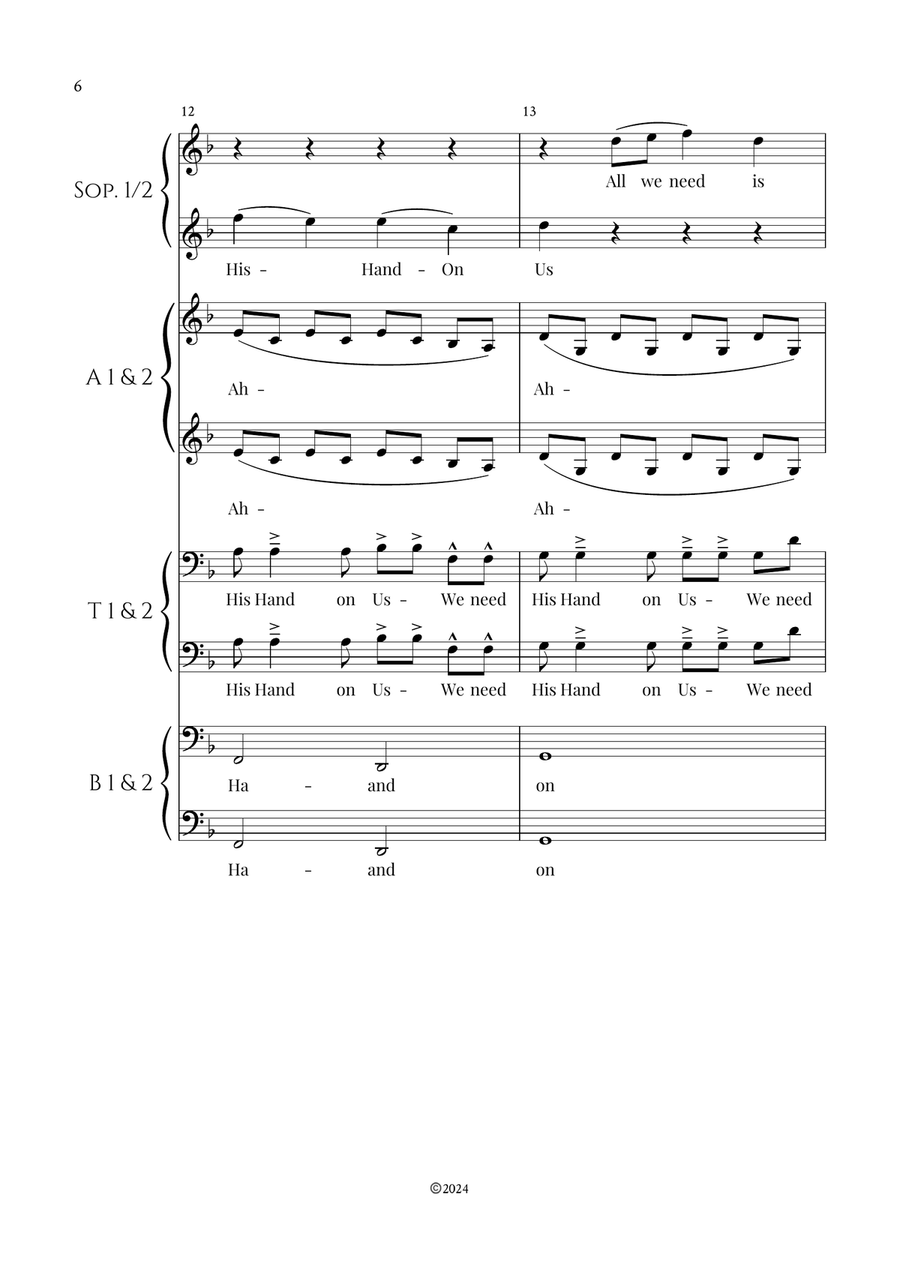 His Hand On Us Divisi scores gallery preview page 6
