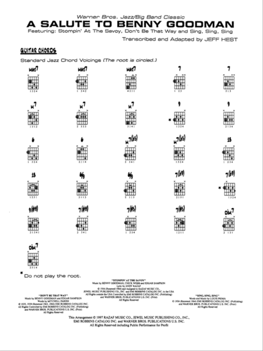 A Salute to Benny Goodman: Guitar Chords