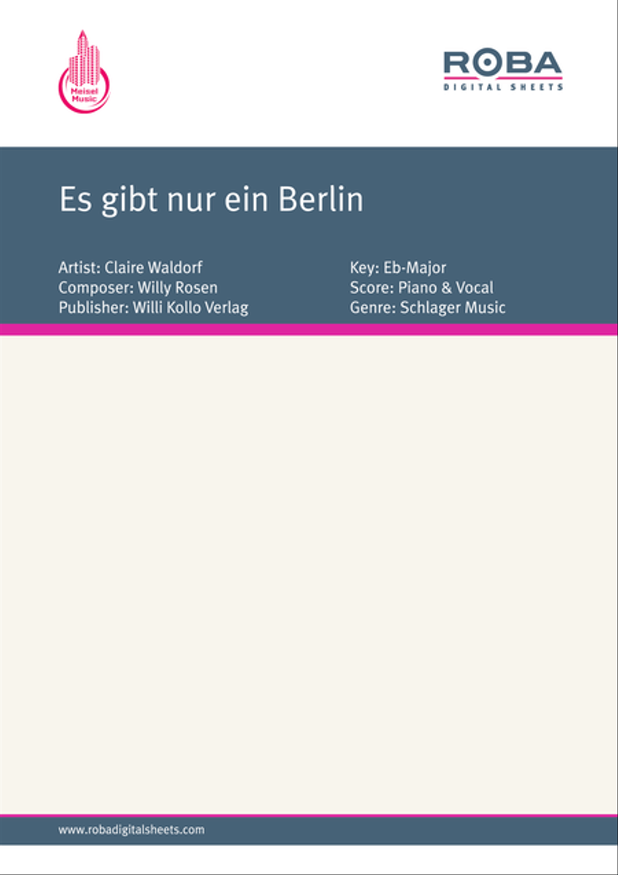 Es gibt nur ein Berlin Es gibt nur ein Berlin Voice scores gallery preview page 1