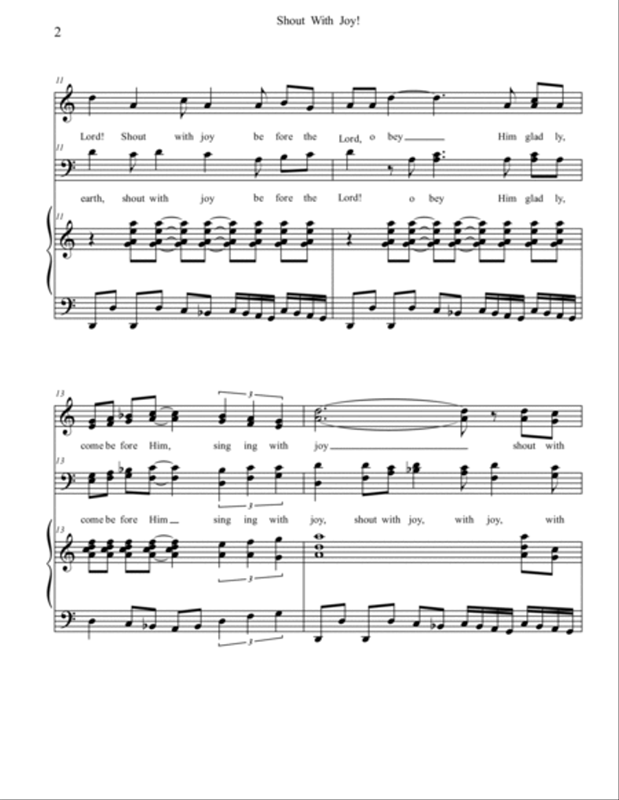 Shout With Joy! (Psalm 100) 4-Part scores gallery preview page 2