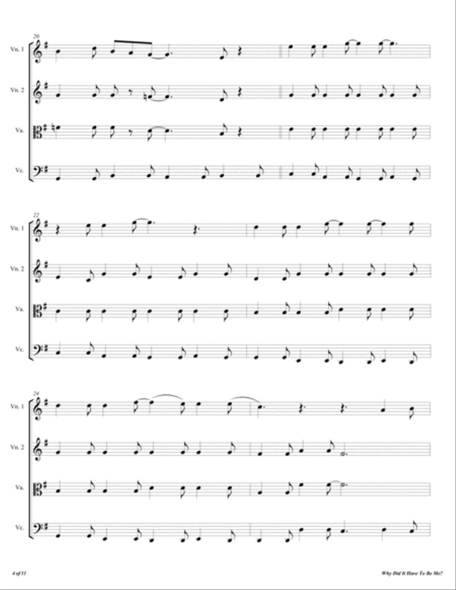 Why Did It Have To Be Me? String Quartet scores gallery preview page 5