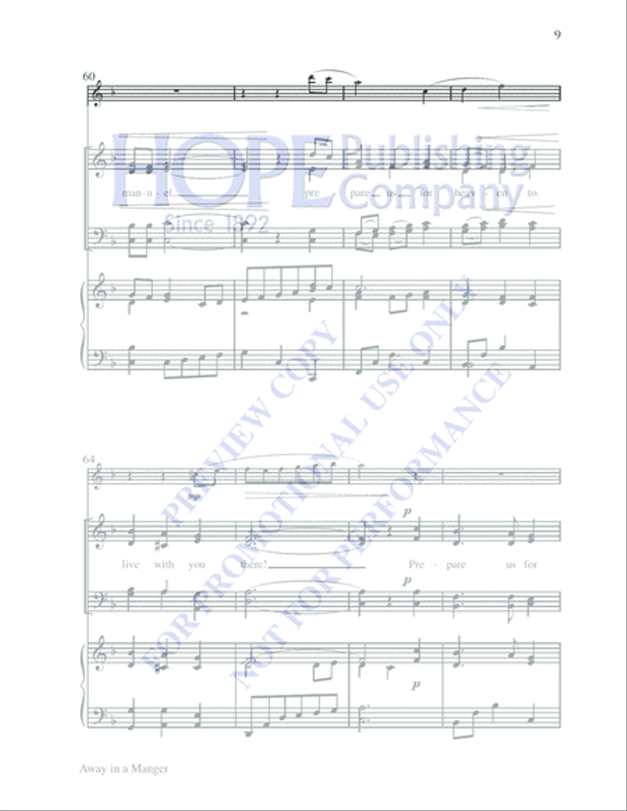 Away in a Manger Away in a Manger 4-Part scores gallery preview page 9