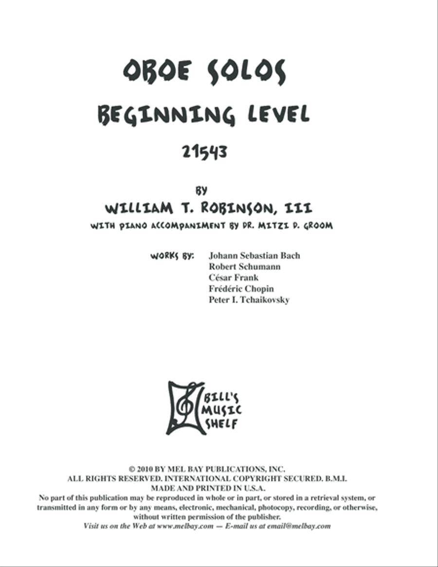 Oboe Solos - Beginning Level Oboe Solo scores gallery preview page 2