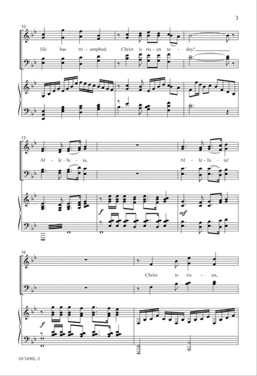 Christ the Lord is Risen Today 4-Part scores gallery preview page 3