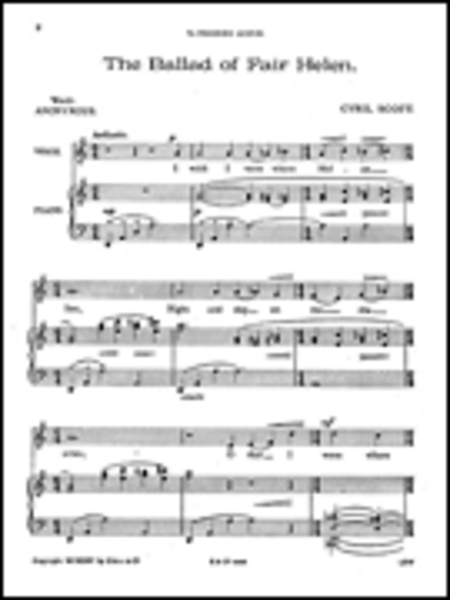 Scott: Ballad Of Fair Helen for Voice And Piano