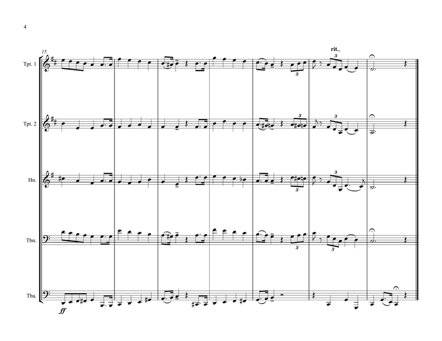 Togolese National Anthem for Brass Quintet Brass Quintet scores gallery preview page 4