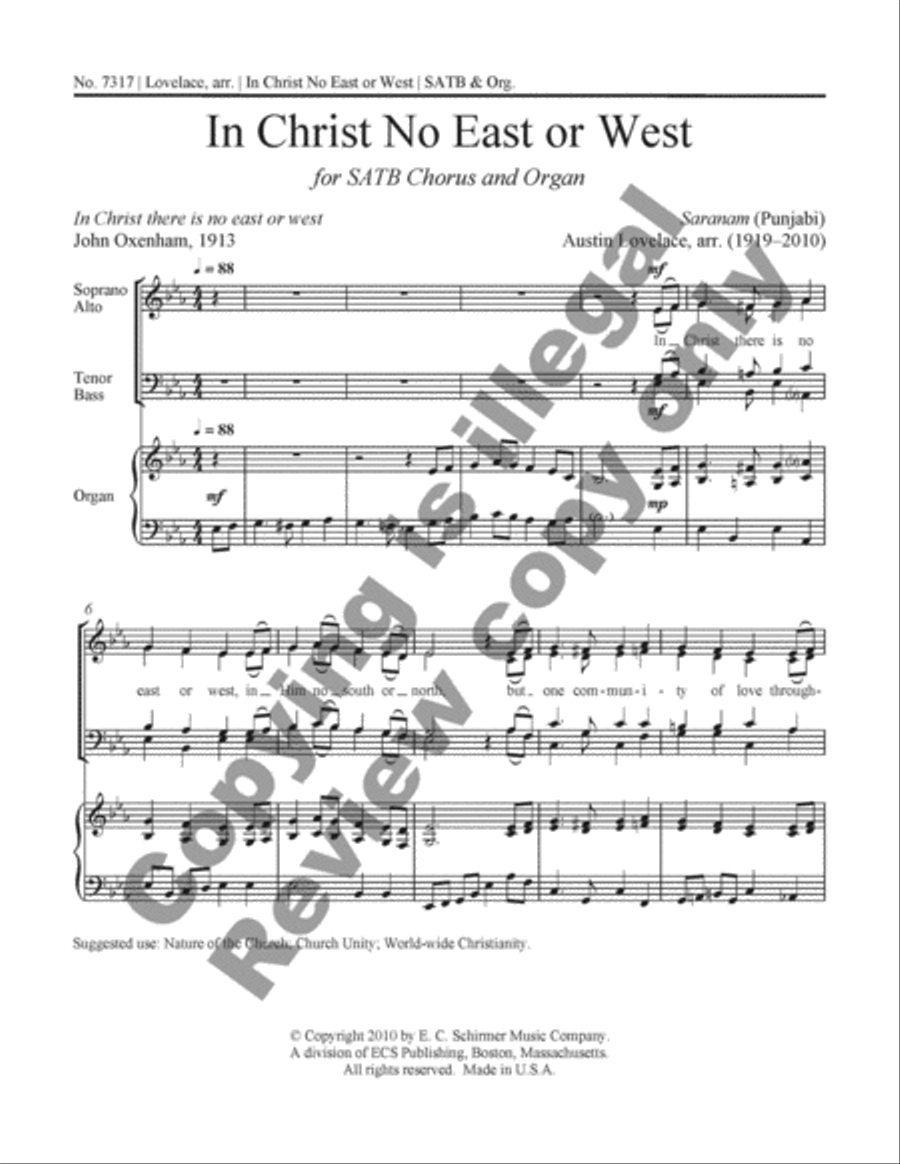 In Christ No East or West 4-Part scores gallery preview page 2