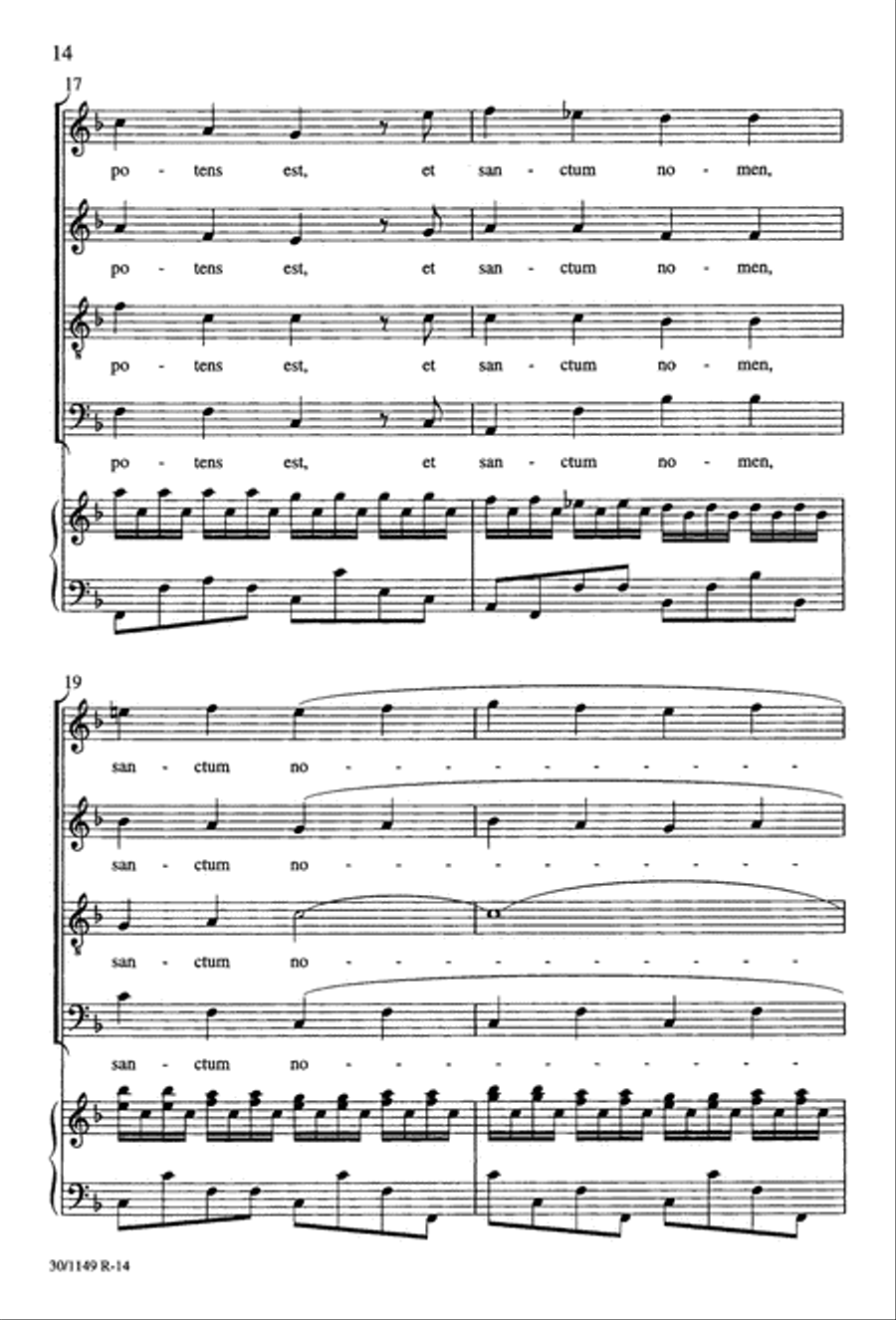 Magnificat in F - Choral Score 4-Part scores gallery preview page 24