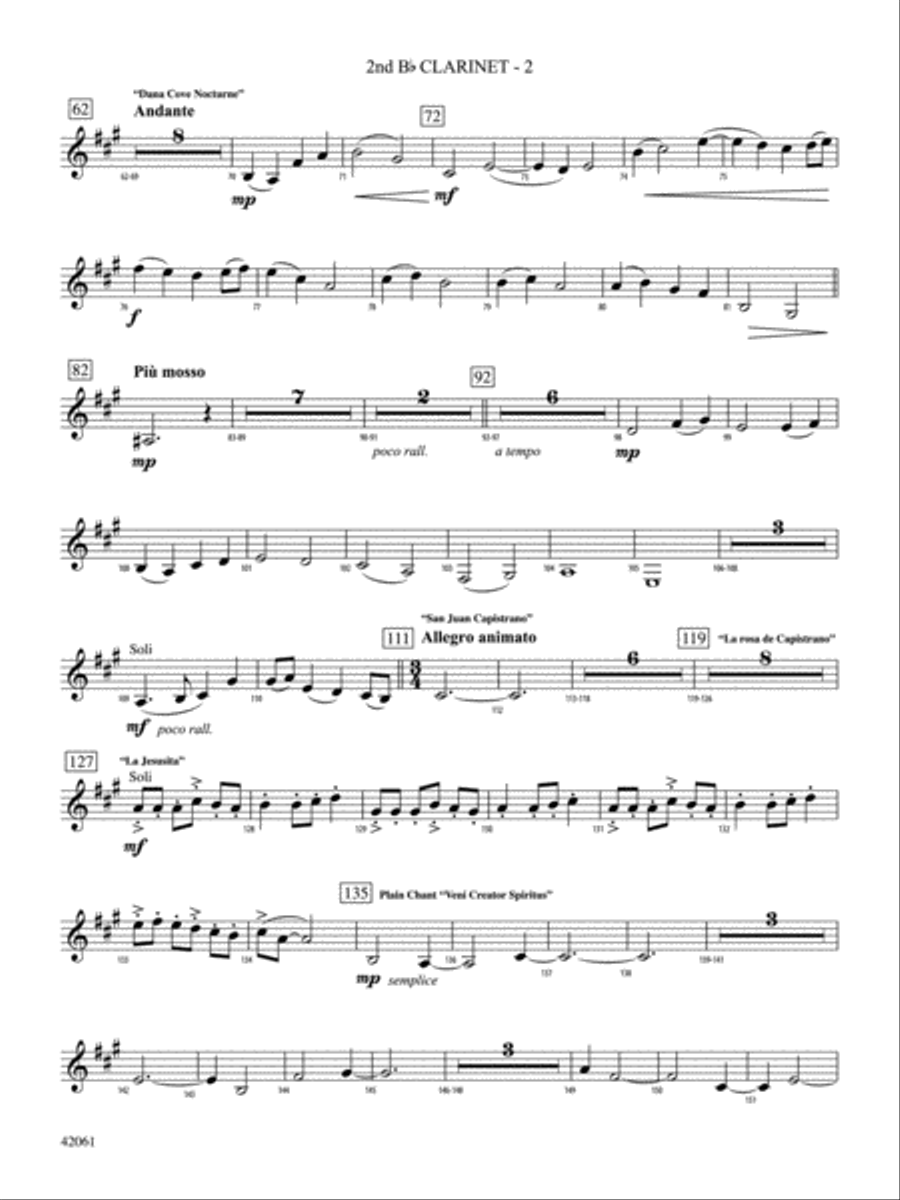 South County Sketches: 2nd B-flat Clarinet Full Orchestra scores gallery preview page 2