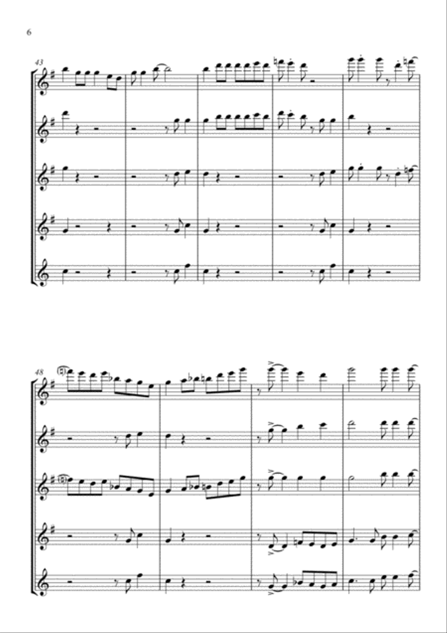 Children Go Where I Send Thee - For Flute Quartet Flute Quartet scores gallery preview page 6