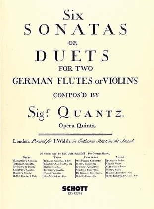 Book cover for Six Sonatas or Duets