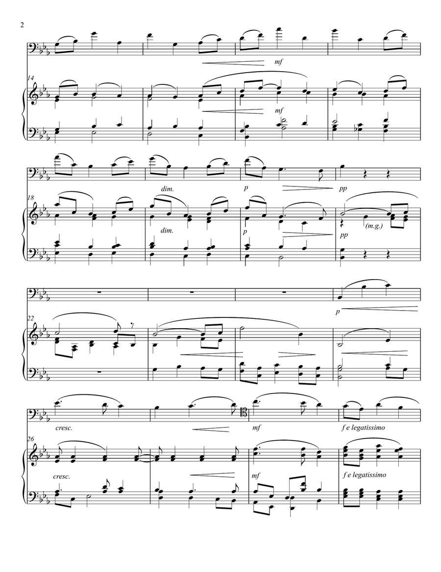 Elgar - Nimrod from 'Enigma Variations', arranged for 'Cello and Piano Piano scores gallery preview page 2