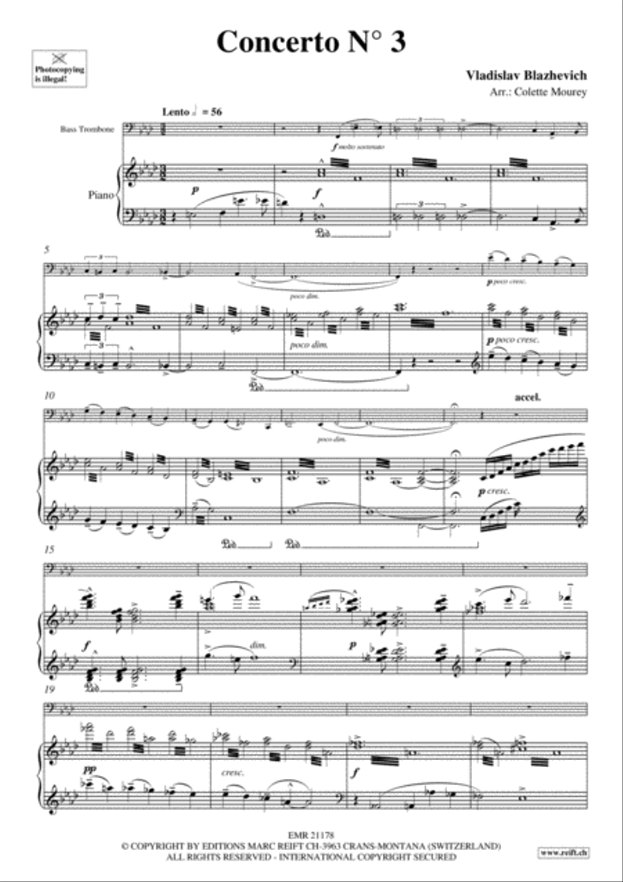 Concerto No. 3 Bass Trombone scores gallery preview page 3