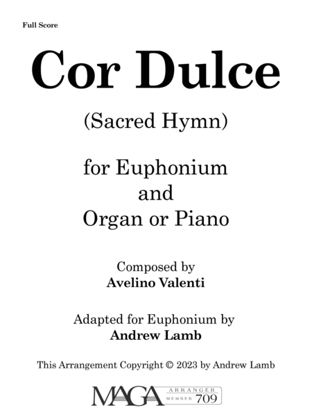 Cor Dulce (Valenti arr. for Euphonium Solo) image number null