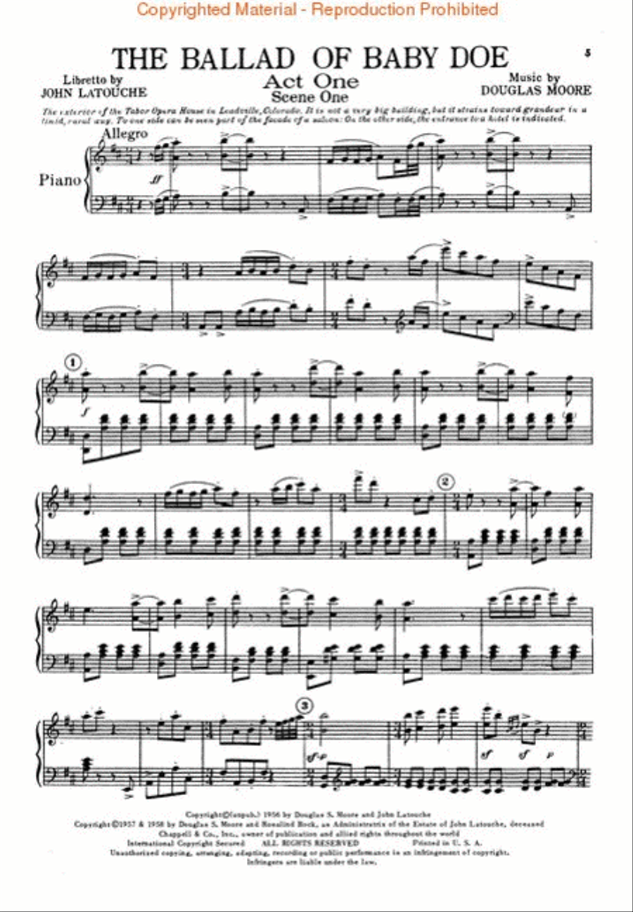 The Ballad of Baby Doe Voice scores gallery preview page 2