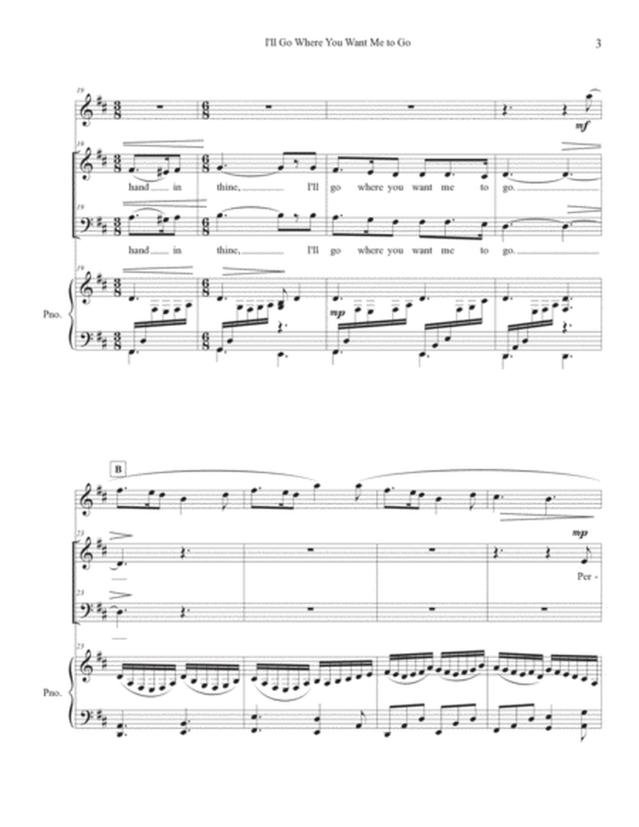 I'll Go Where You Want Me to Go - 2-Part Mixed Chorus, Piano, C instrument image number null