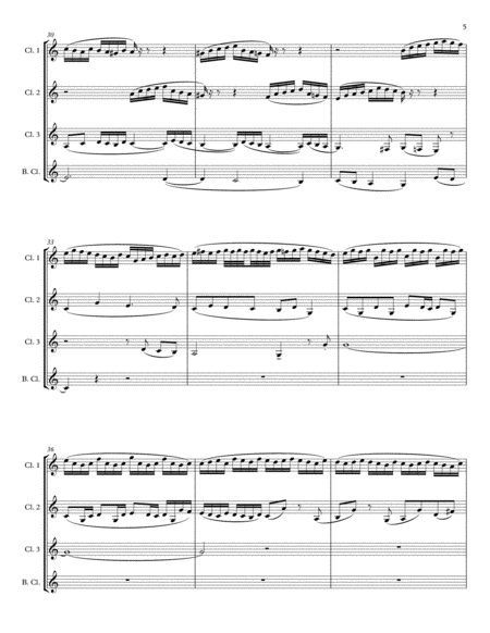 Little Fugue in G Minor, BWV 578 for Clarinet Quartet or Choir image number null