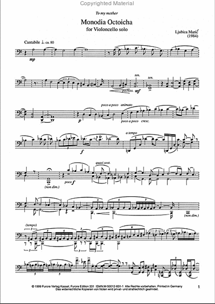 Monodia Octoicha Cello Solo scores gallery preview page 2