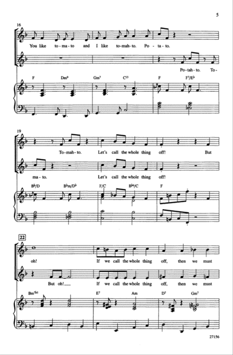 Let's Call the Whole Thing Off Choir scores gallery preview page 3