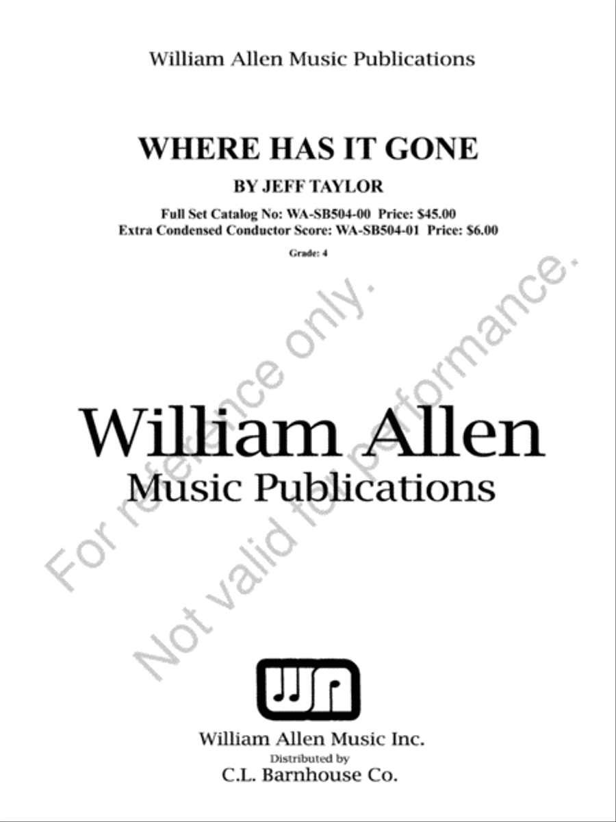 Where Has It Gone Jazz Ensemble scores gallery preview page 2