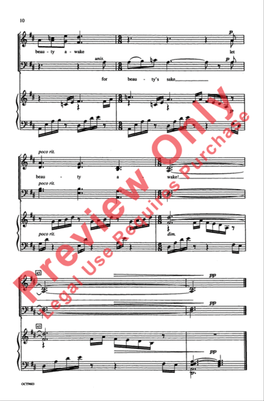 Let Beauty Awake 4-Part scores gallery preview page 9