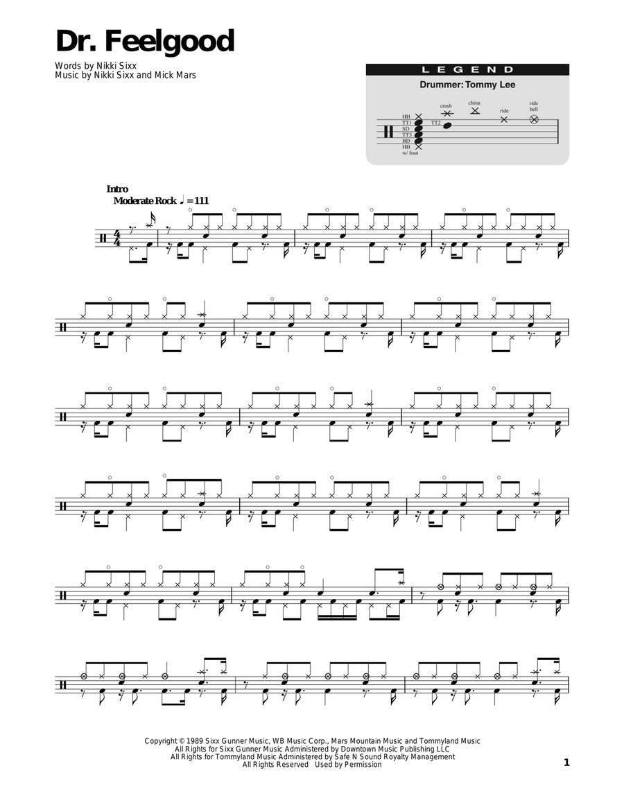 Dr. Feelgood Dr. Feelgood Drum Set scores gallery preview page 1