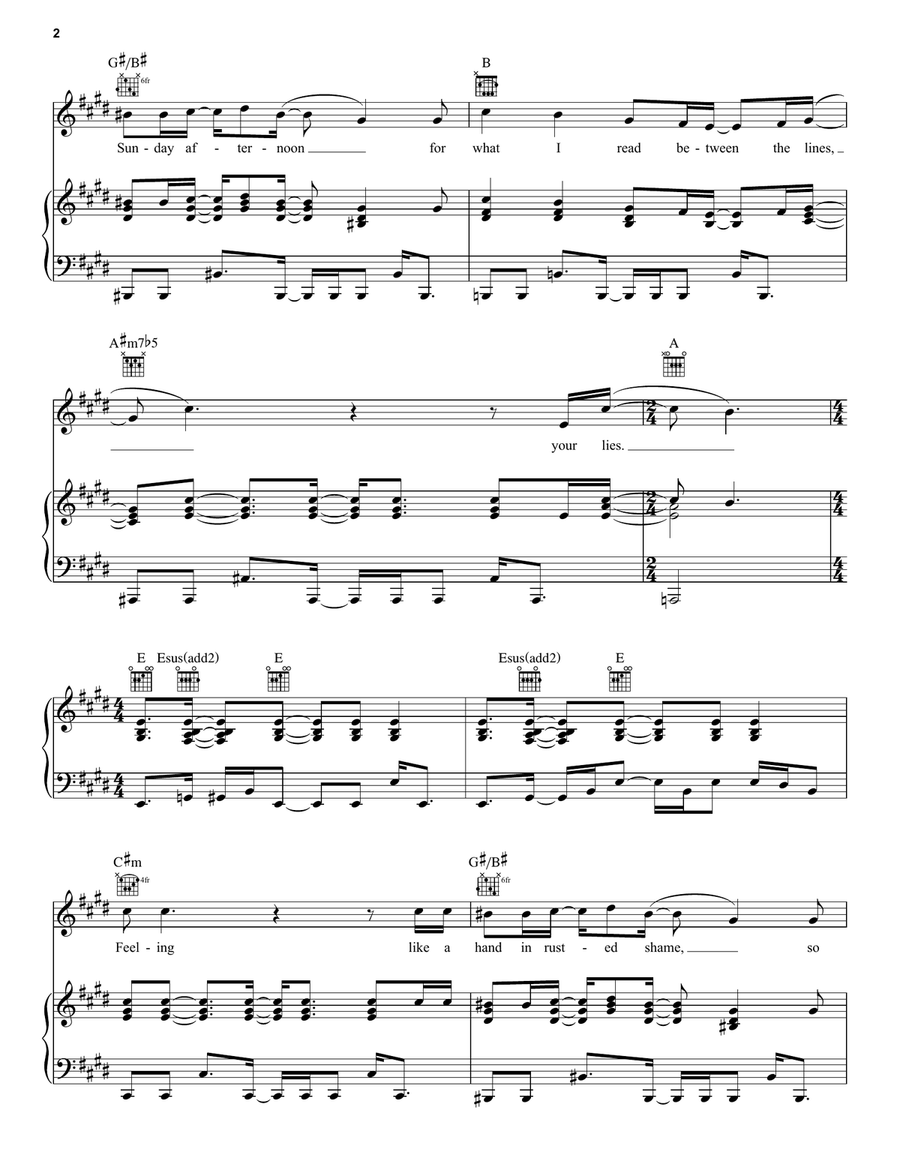 Interstate Love Song Piano, Vocal, Guitar scores gallery preview page 2