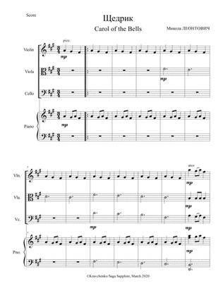 Carol of the Bells (Shchedryk) - Ukrainian Christmas carol for piano quartet