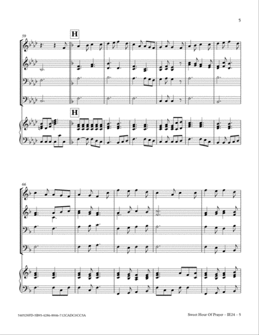 Sweet Hour Of Prayer Small Ensemble scores gallery preview page 5