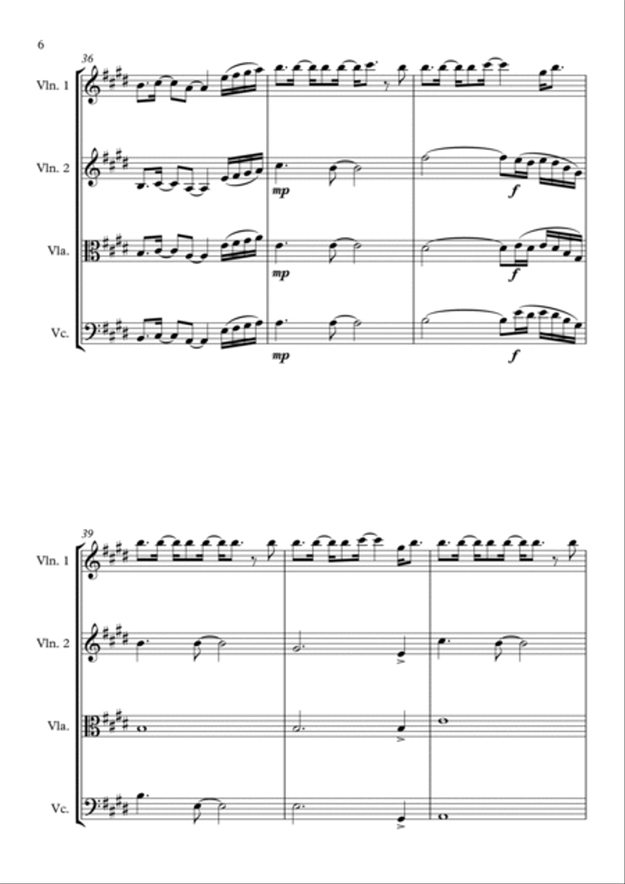 I Can Only Imagine String Quartet scores gallery preview page 6