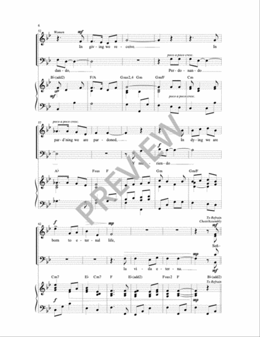 Señor, Hazme Un Instrumento de Tu Paz 4-Part scores gallery preview page 7