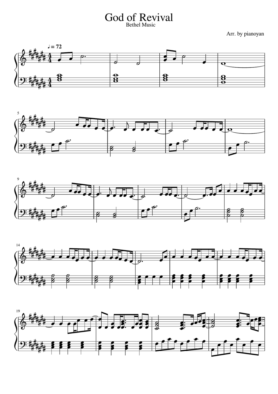 God Of Revival God Of Revival Piano Solo scores gallery preview page 1