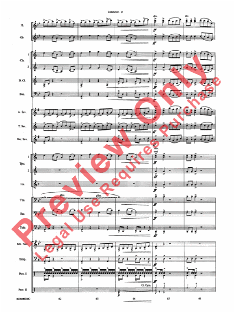 The Great Locomotive Chase Concert Band scores gallery preview page 19