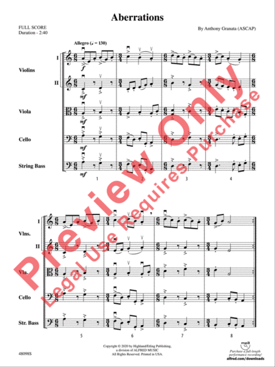 Aberrations String Orchestra scores gallery preview page 4