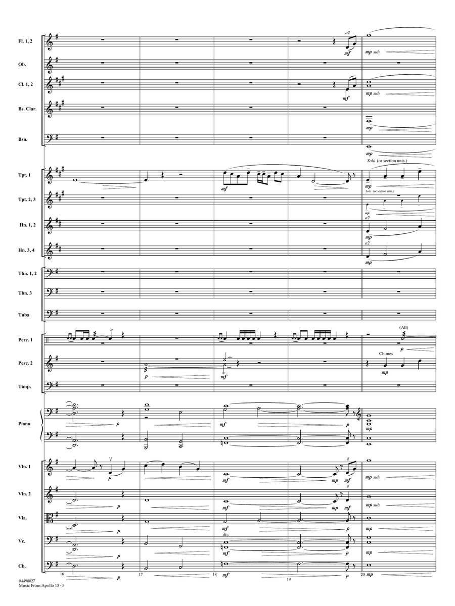 Music from Apollo 13 (arr. John Moss) - Full Score Full Orchestra scores gallery preview page 5