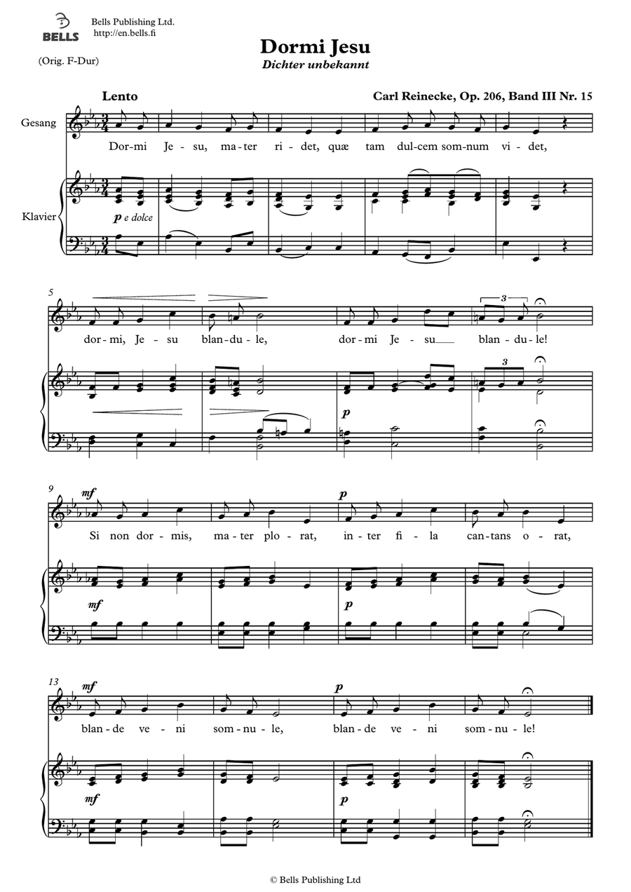Dormi Jesu, Op. 206 (E-flat Major)