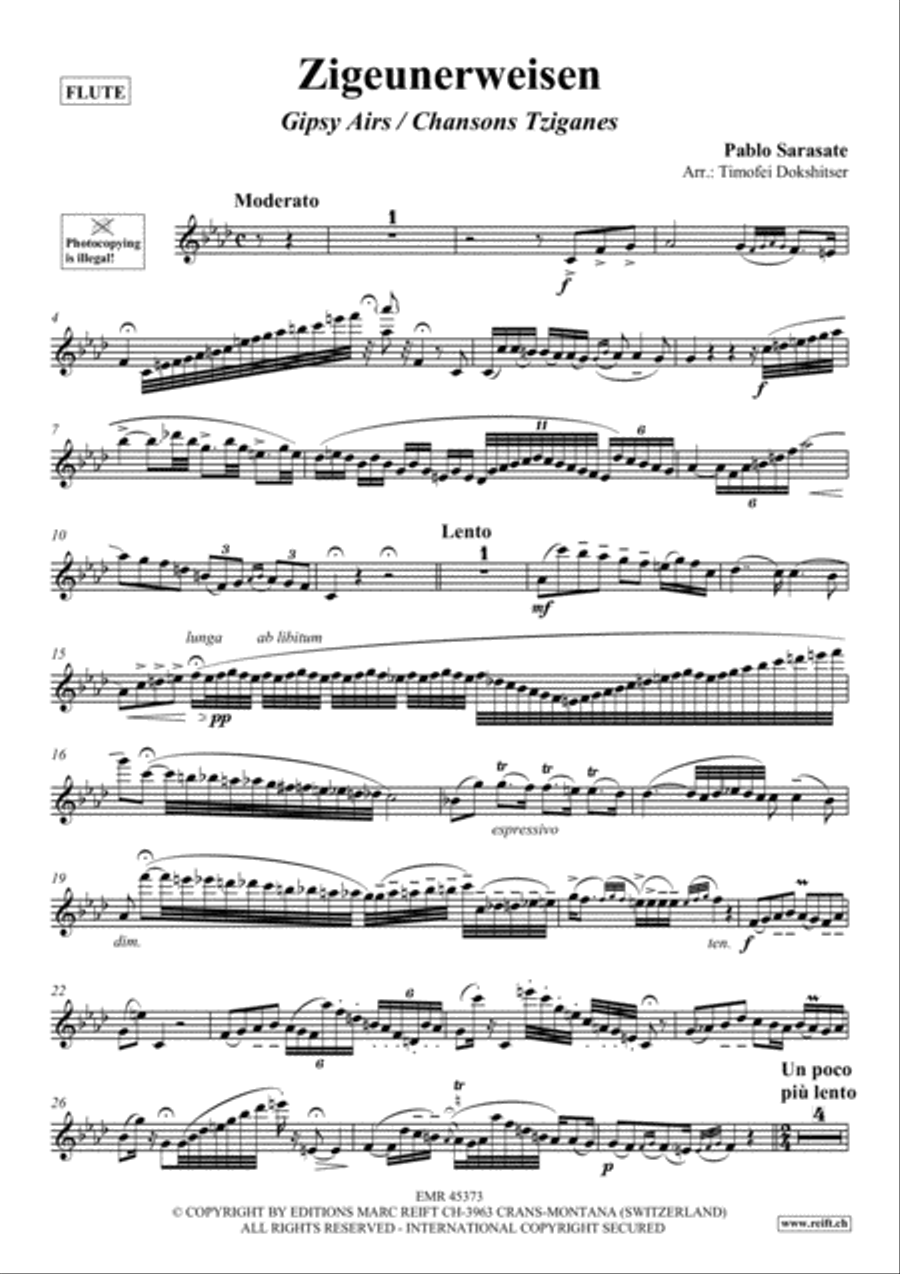 Zigeunerweisen Zigeunerweisen Flute Solo scores gallery preview page 2