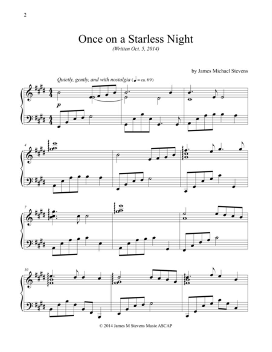 Once on a Starless Night Piano Solo scores gallery preview page 1