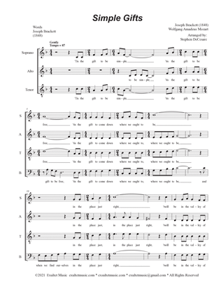 Book cover for Simple Gifts (Vocal Quartet - (SATB)