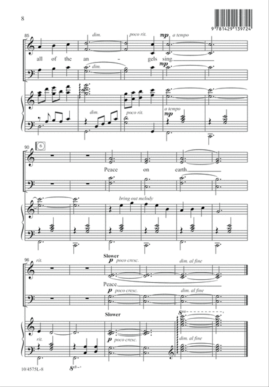 A Peaceful Midnight Clear 4-Part scores gallery preview page 9
