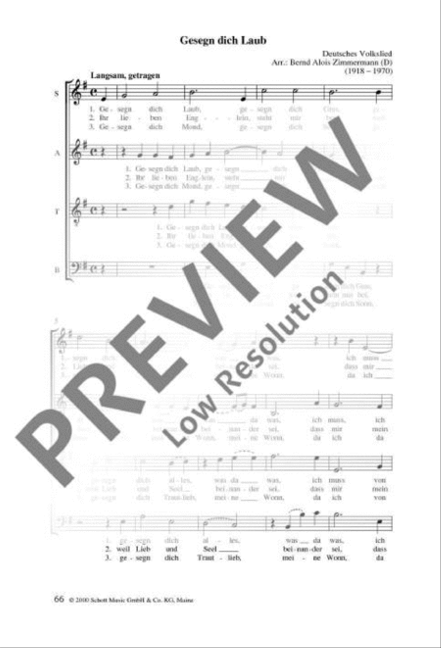 Gesegn dich Laub 4-Part scores gallery preview page 2