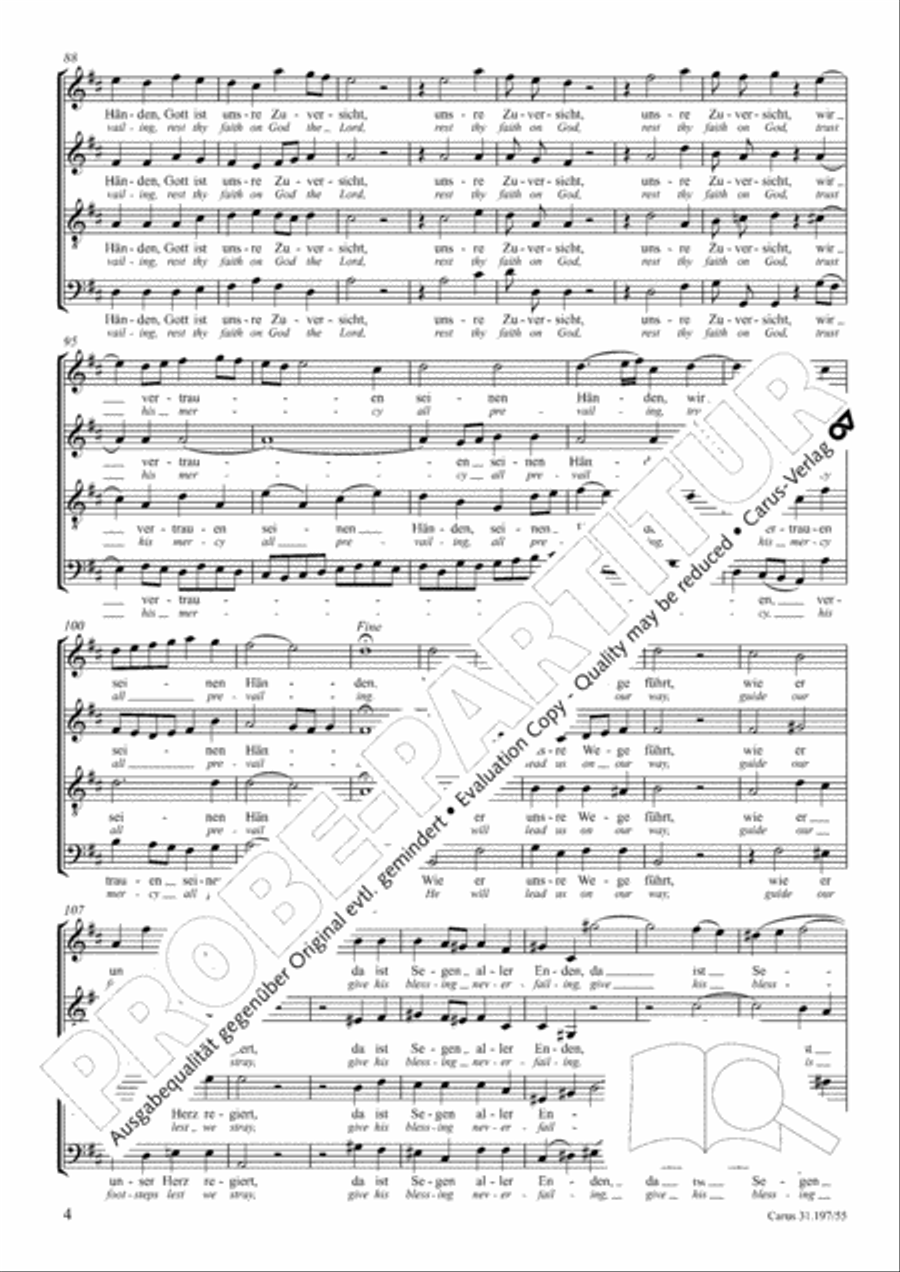 Rest thy faith on God the Lord (Gott ist unsre Zuversicht) 4-Part scores gallery preview page 5