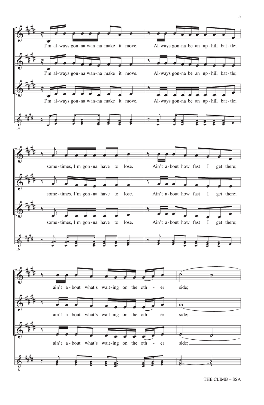 The Climb (from Hannah Montana: The Movie) (arr. Deke Sharon) SSA scores gallery preview page 3