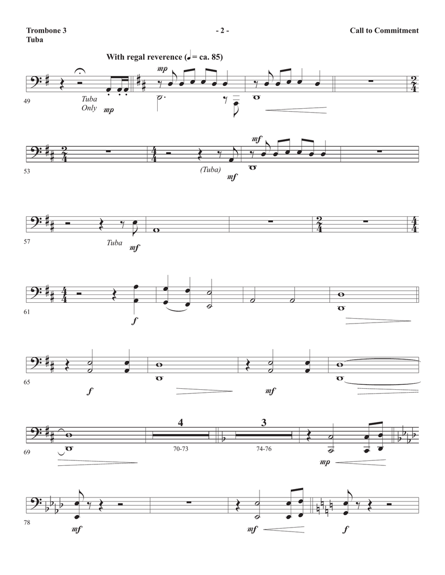 Call To Commitment - Trombone 3/Tuba Choir scores gallery preview page 2