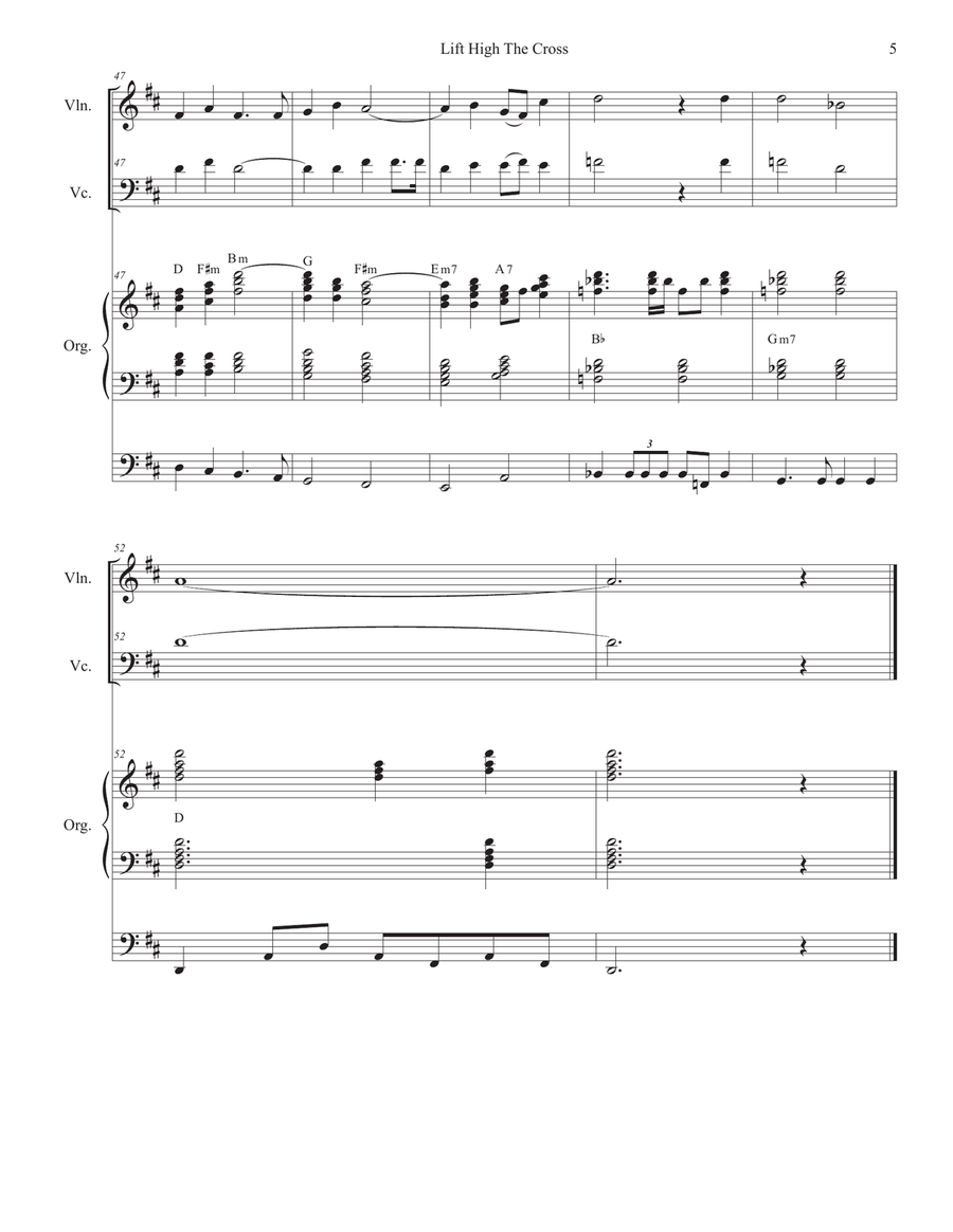 Lift High The Cross (Duet for Violin and Cello) String Duet scores gallery preview page 5
