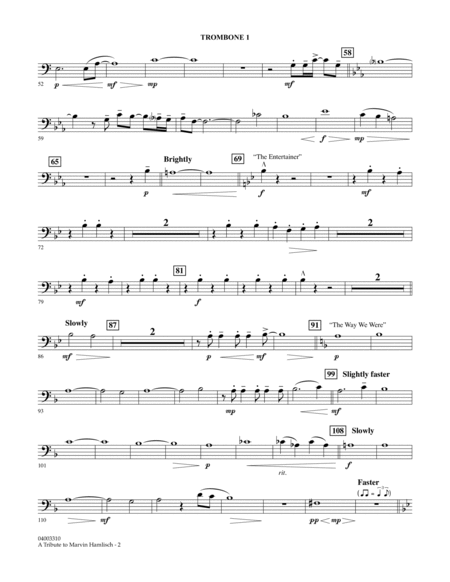 A Tribute To Marvin Hamlisch - Trombone 1