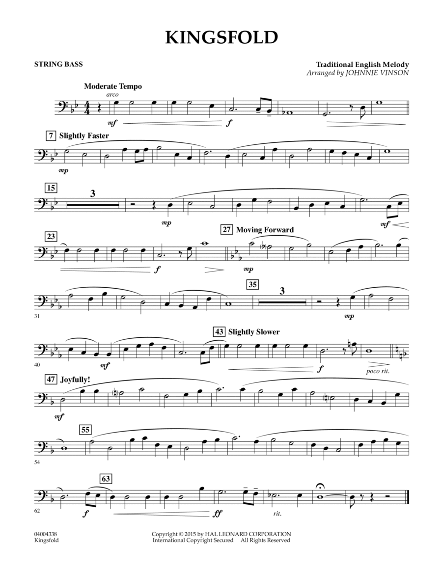 Kingsfold - Bass Concert Band scores gallery preview page 1